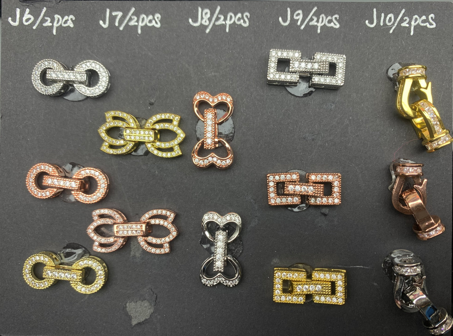 J Section Copper Plating Micro Mounted Zirconium Crystal Bracelets Charm ＆ Spacer