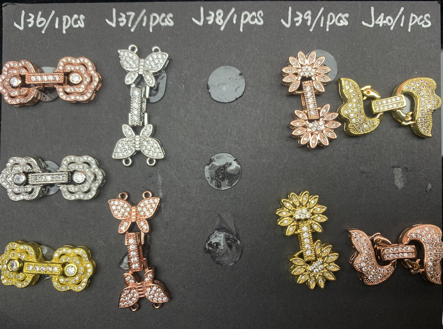 J Section Copper Plating Micro Mounted Zirconium Crystal Bracelets Charm ＆ Spacer