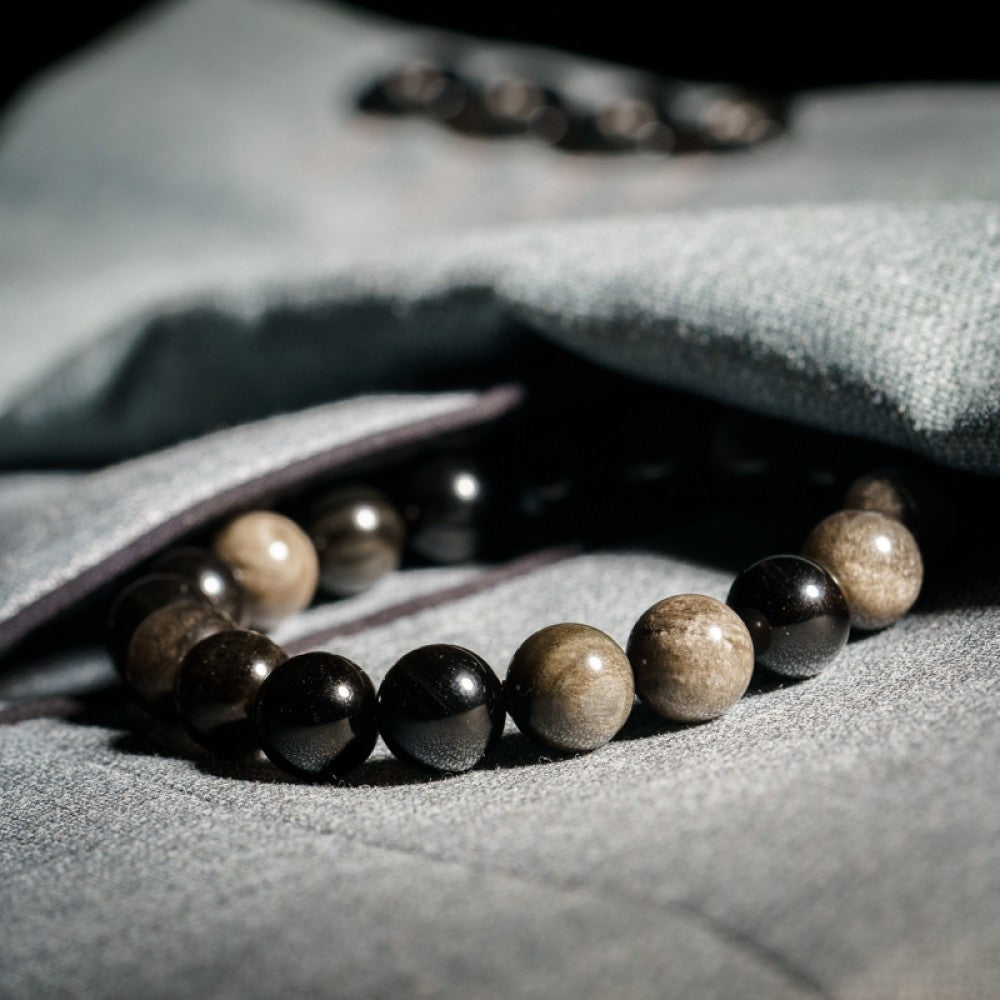 Silver Obsidian Bracelet
