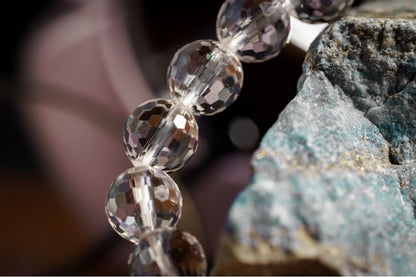 Faceted Clear Quartz (Disco Ball) Bracelet