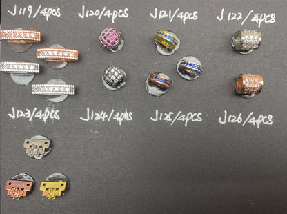 J Section Copper Plating Micro Mounted Zirconium Crystal Bracelets Charm ＆ Spacer